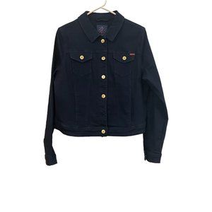 Isaac Mizrahi Live Navy Denim Jean Jacket Women Size 10